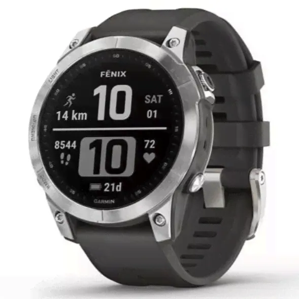 Garmin fenix 7 - Серебро с графитовым ремешком-0