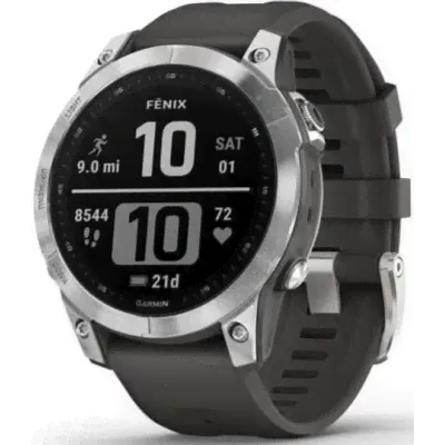 Умные часы Garmin Fenix 7, серебристый/черный-0